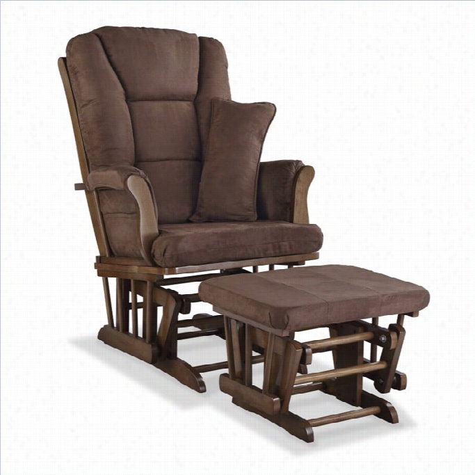 Stork Craft Tuscany Cuustom Glider And Ottoman In Dove Brwon And Chocolate