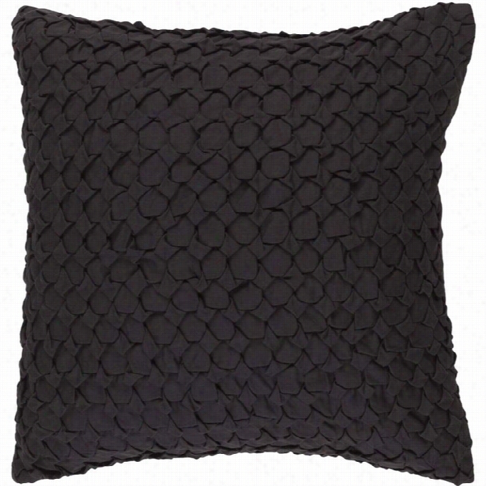 Surya  Ashlar Poly Fill 20 Square Pillow In Black