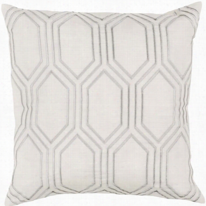 Surya Skyline Poly Fill 20 Square Pillow In Ivory