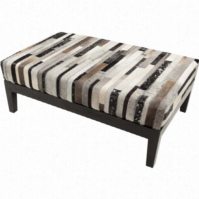 Surya Trail Hide Bench In Brown Gray And Black