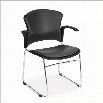 OFM Multi-Use Vinyl Seat and Back Stacker with Arms in Charcoal