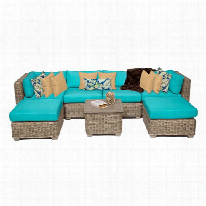 Tkc Cape Cod 7 Piece Outdoor Wicker Sofa Set In Aruba