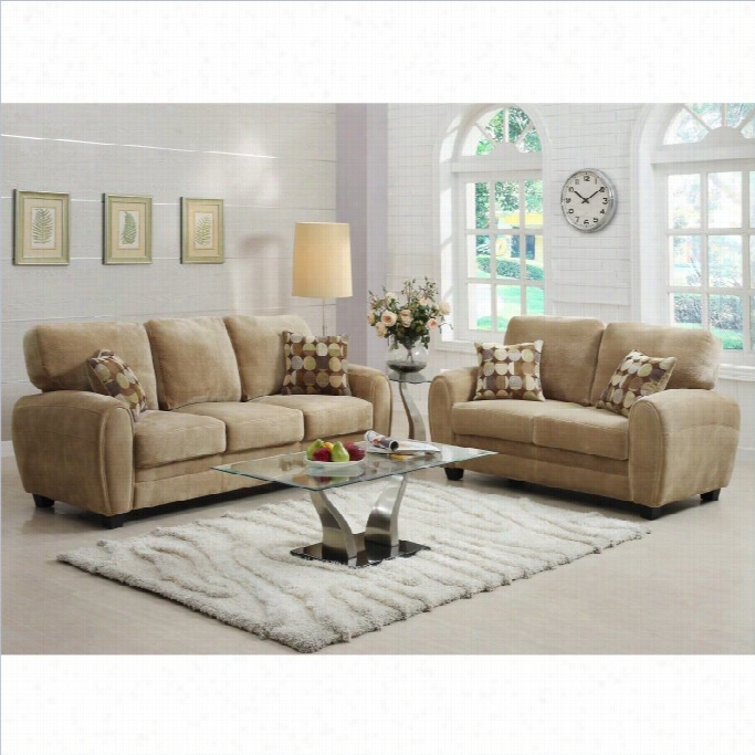 Trent Home Rubin Sofa And Loveseat In Light Brown