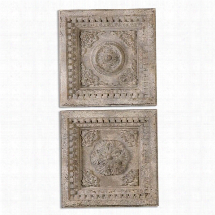 Uttermost Auuronzo Aged Ivory Squares (set Of 2)