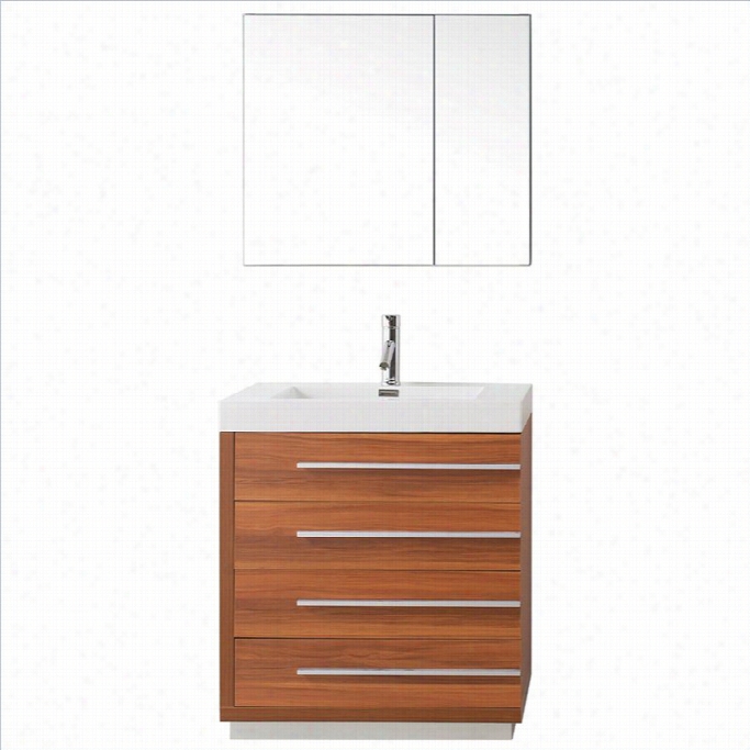 Virtu Usa Bailey 30 Polymarble Single Bbathroom Vantiy Cabinet Set  In Plum