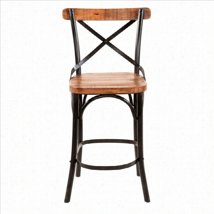 Yosemite Barstool In Distressed Metal Frrame