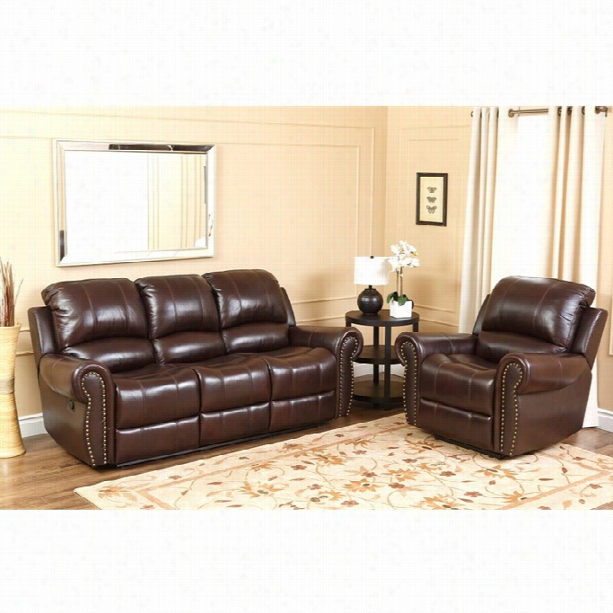 Abbyson Living Hogan Leather Relining 2 Piece Sofa Set