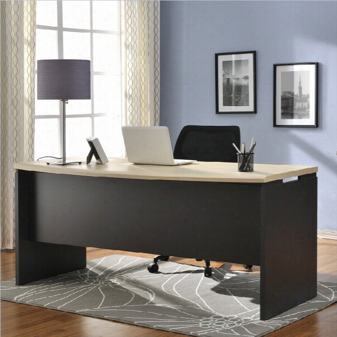 Altra Furniture Benjamin Executive Desk In Natural And Gray