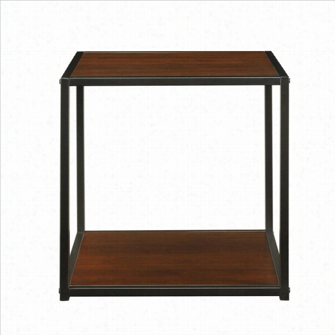 Altra Equipage End Table With Metal Frame In Cherry