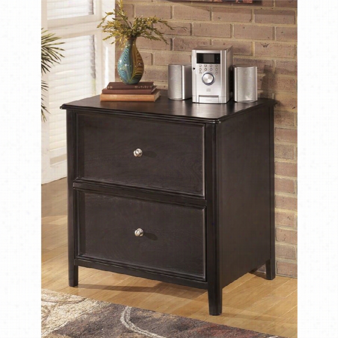 Ashley Carlyle 2 Drawer Lateral File Cabinet In Almost Black