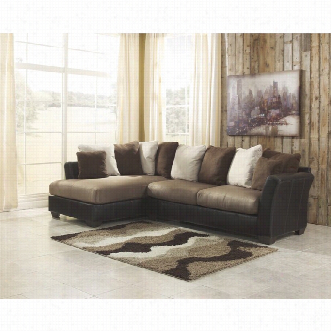 Ashley Masoli Left Nonplus Faux Leather Sectional I Mocha