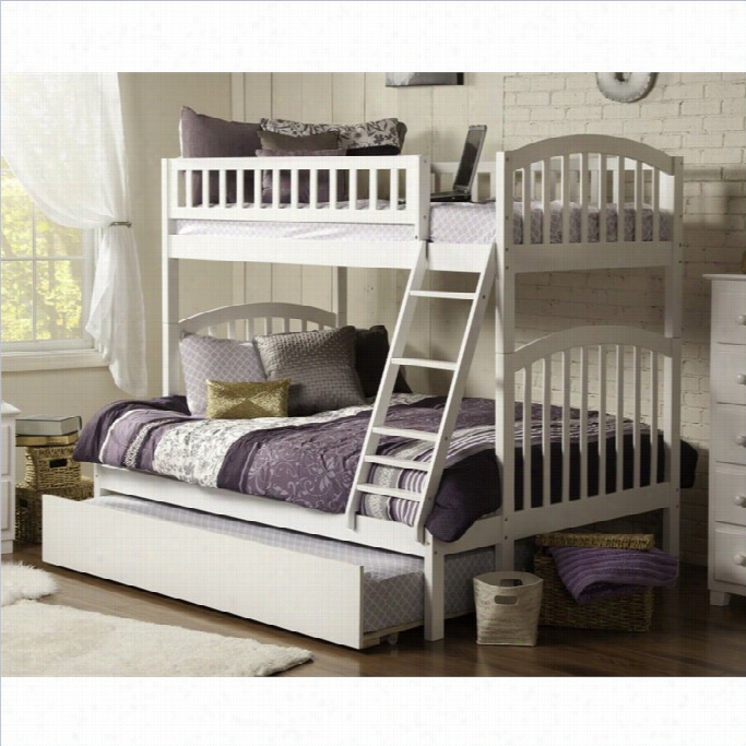Atlanntic Furniture Richland Bunk Twin Over Full With Trundle In White