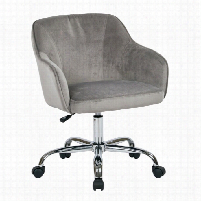 Avenue Six Bristol Velvet Fabric Office Chair In Charcoal