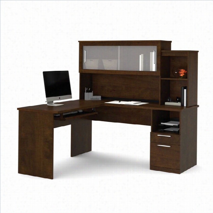 Bestar Dayton L-shaped Desk In Chocolate