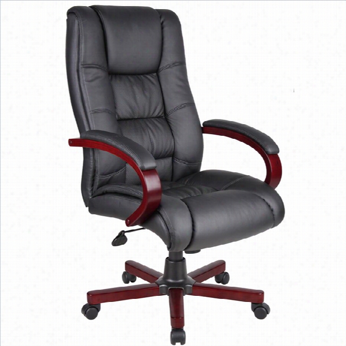Boss Office Hig Hback Execcutive Office Chair In Mahogany