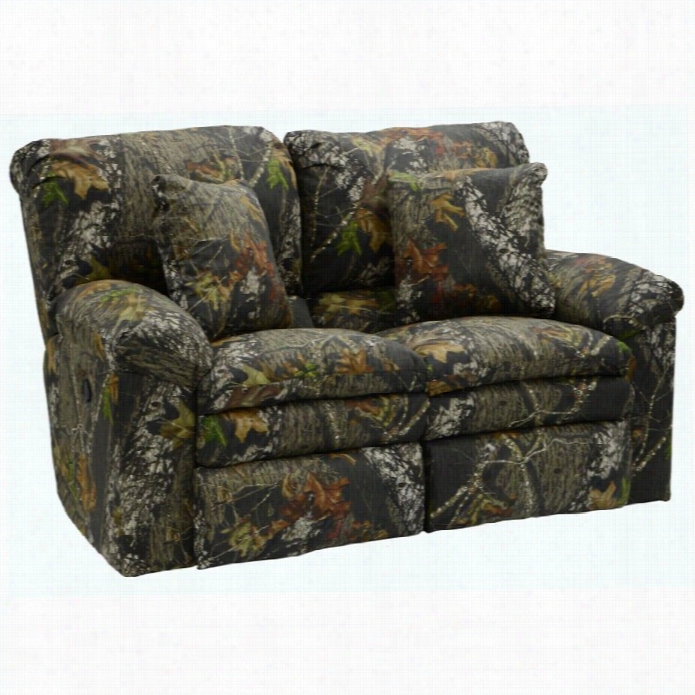 Catnapper Duck Dynasty Reclibing Fabric Loveseat In Moss