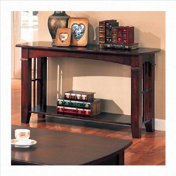 Coaster Abernathy Sofa Table With Shelf In Cherry