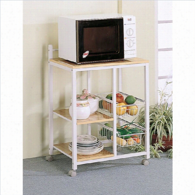 Coaster Serving Cart On Casters In Pale And Fool