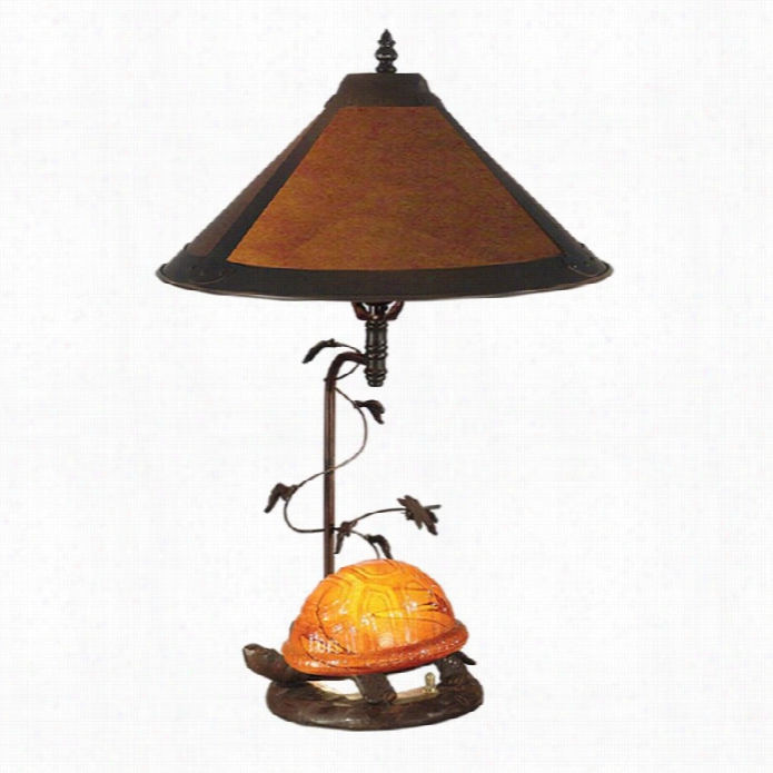 Dale Tiffany Mica Amber Orange Turtle Table  Lamp