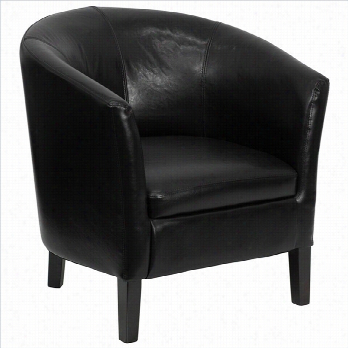 Flash Furniture Barrel Shaped Guest Chair In Balck