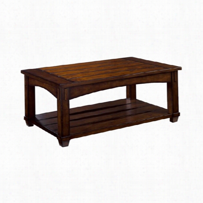 Hmmary Tacoa Rectangular Lift Top Cocktail Table In Rustic Brown