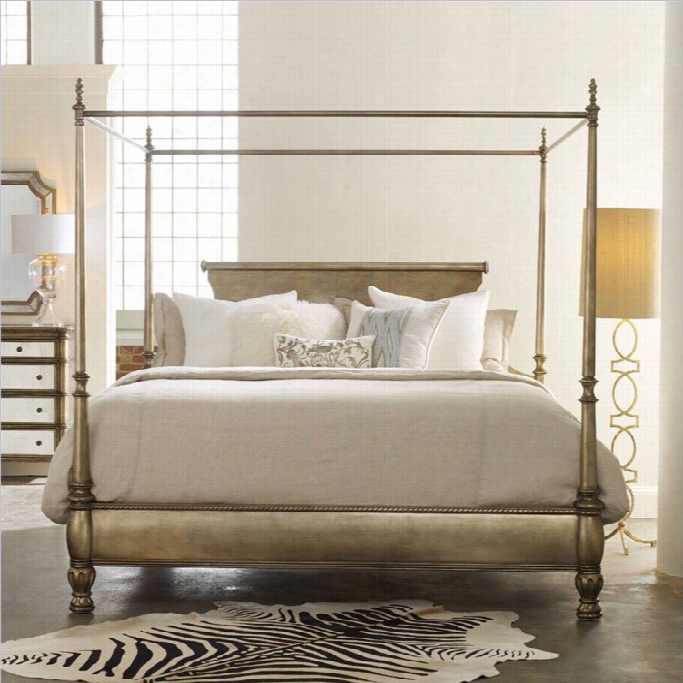 Hooker Furniture Melange Montage Canopy Poster Bed In Champagne