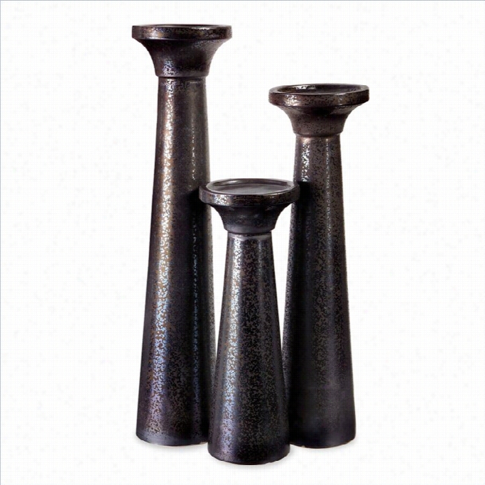 Imax Ckrporation Midnight Sky Pillar Candleholders (set Of 3)