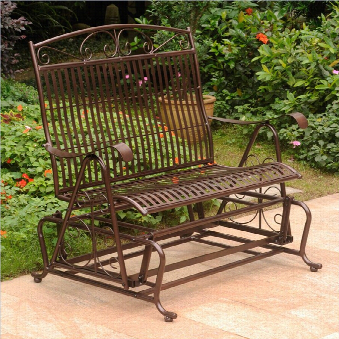 International Caravan Mandalay Doublee Patio Glider In Bronze