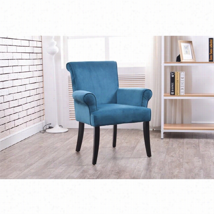 Linon Calla Accent Chair In Mysterious Blue