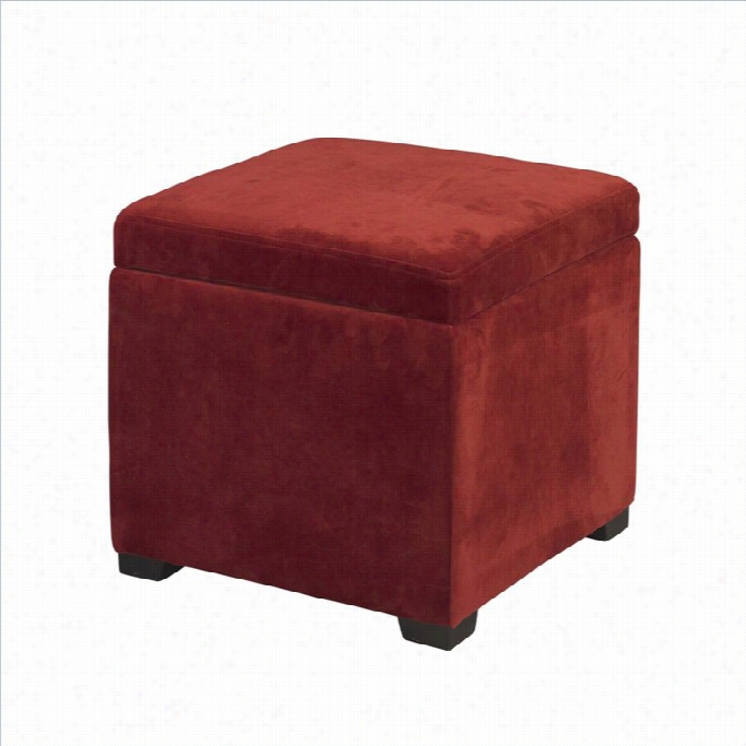 Linon Judith Upholsterred Ottoman With Jewelry Storage In Rdd