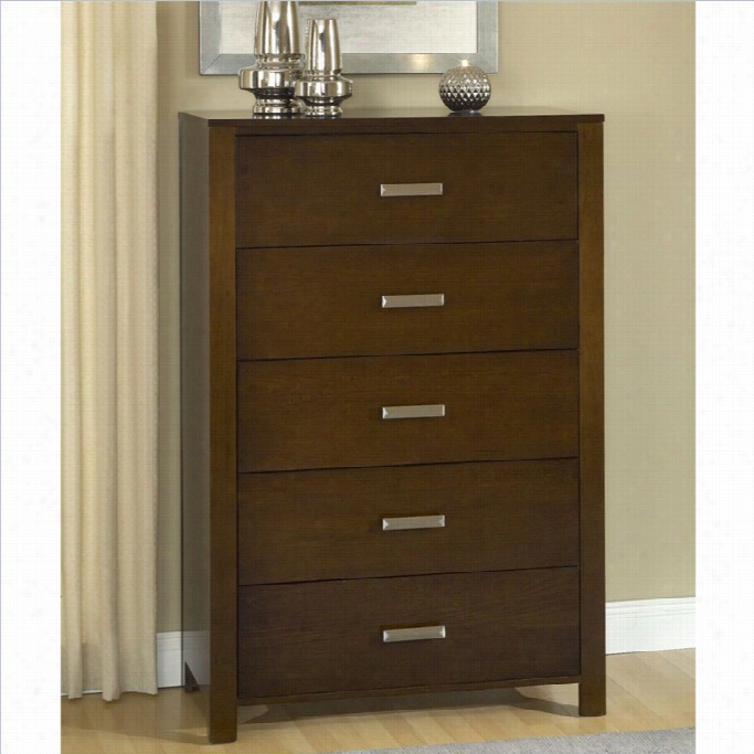 Modus Furniture Ri Va Five Drawer Breast In Chocolae Brown