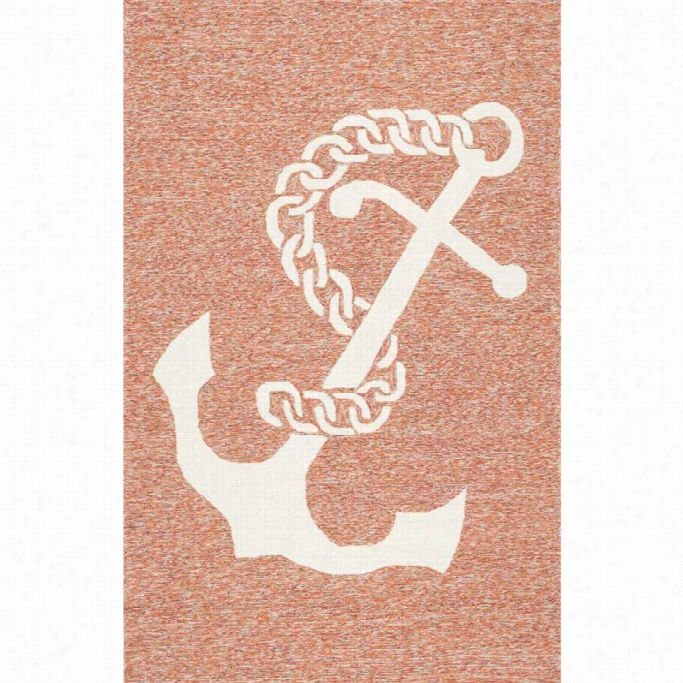 Ny Loom 8' X 10' Hand Hooked Ahoy Iindoor And Outdoor Areaa Rug In Terra