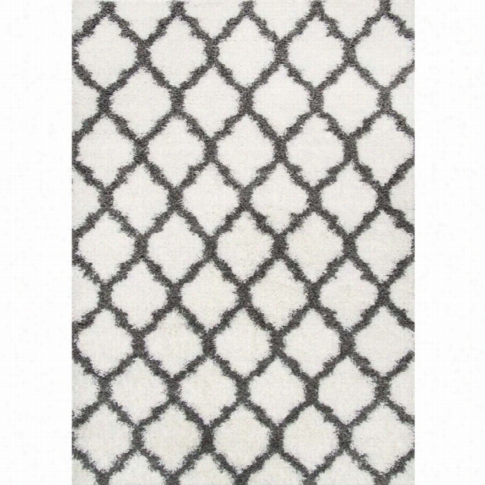 Nuloom 8' X 10' Modern Trelliis Shag Rug In Ivvory