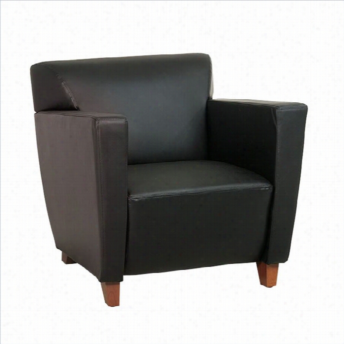 Office Star Furnitture Leather Club  Chair In Black