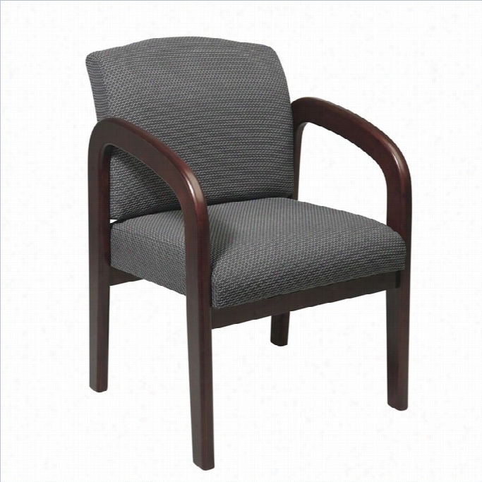 Office Star Wd Visitors Guest Chair In Espresso And Charcoal