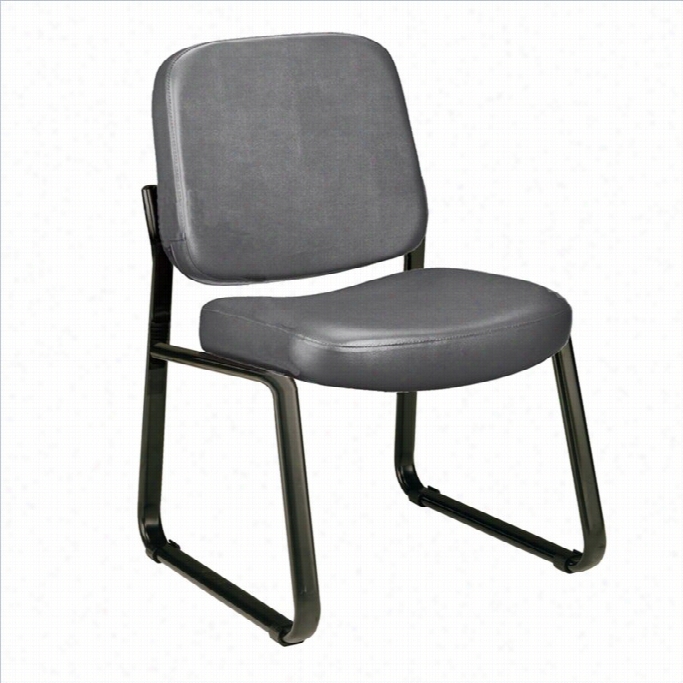Ofm Armless Vinyl Reception Chair In Hcarcoal