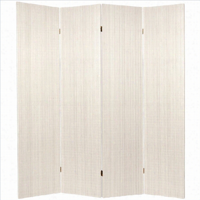 Oriental  Frameless Room Divider Withh 4 Panel In White