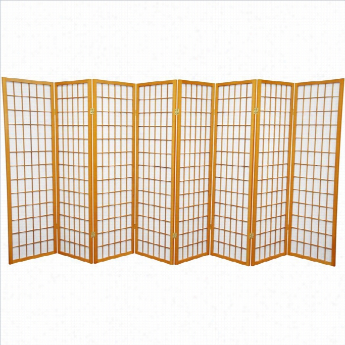 Oriental Furniture 5 ' Tall Window 8 Ppanel Shjoi Screen In Honey