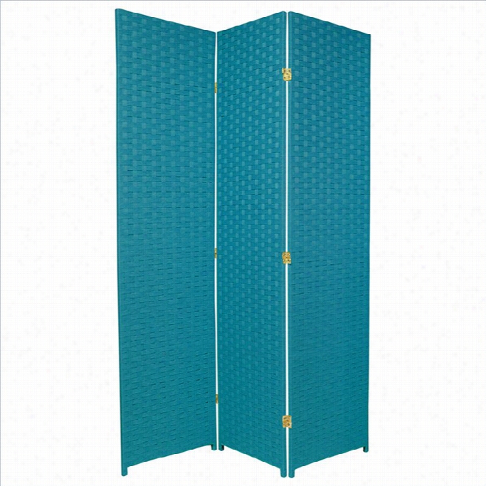 Oriental Furniture 6 ' Tall Room Divider In Turquoise Blue