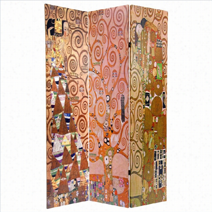 Oriental Furniture 6' Tall Stoclet Frieze Room Divider In Multicolor