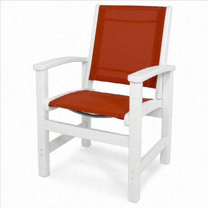 Polywoodc Oastal Dining Chair In White And Salsa