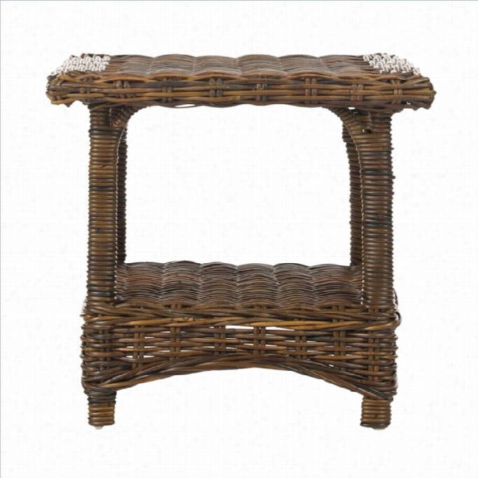 Safaveh Bowen Rattan Side Able In Coco C Olor