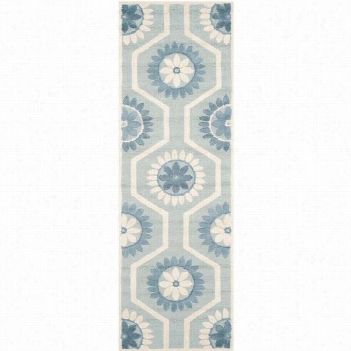 Safaviehh Acmbridge Blue Transitional Rug - Runner 2'6 X 8'