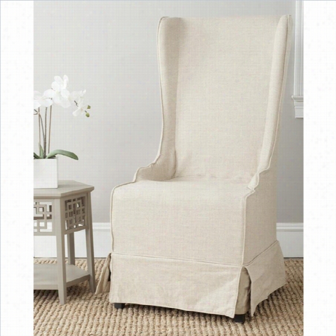 Safavieh Elena Rod Slipcover Dinig Chair In Cream