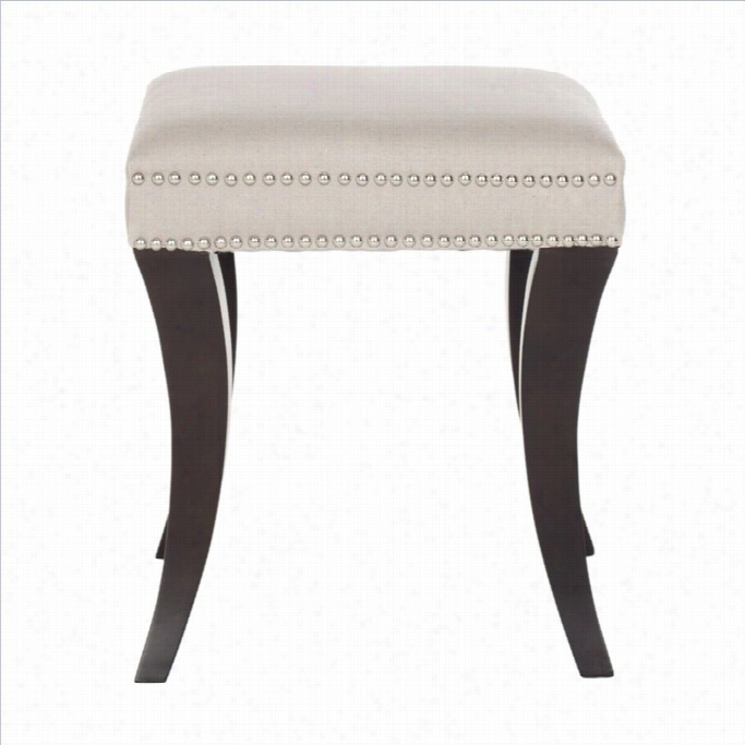 Safavieh Juliaan Birch Wood Ottoman In Taupe