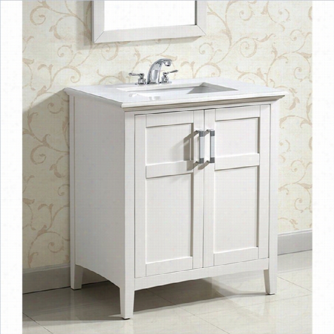 Simpli Home 30 Inxh Win Ston Bath Bathroom Vanity In White