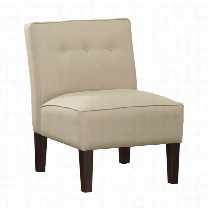 Skyline Furniture Upholstered Tufted Slipper Chair In Ivory