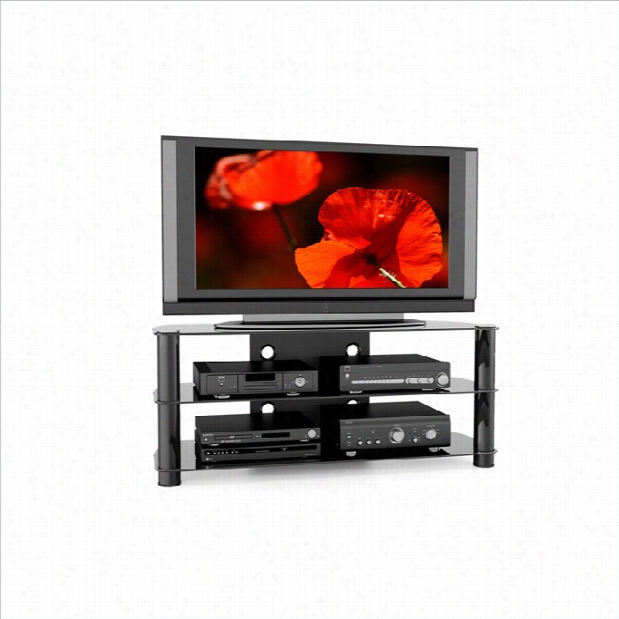 Sonax By Corliving New York 50 Glass Panel Tv Stand In Gun Metal