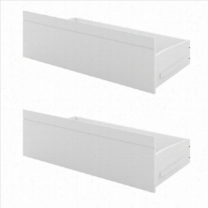 Sonax Corliving Ashland Bed Storage Drawers In Snow White