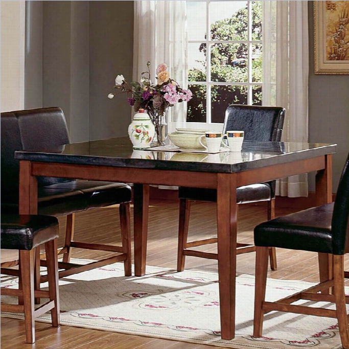 Steve Silver Company Bello Granite Square Counter Height Dining Table In Cherry